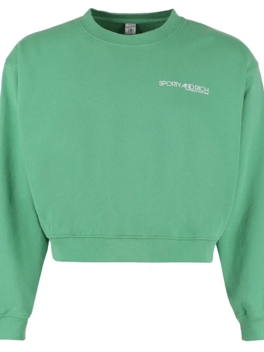 Sporty & Rich Women's Cropped Crewneck Sweatshirt Green